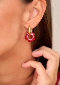 Boucles D'oreilles Amélia -Élégance Soldes Motus Boutique BTC BO Amelia Rouge 4