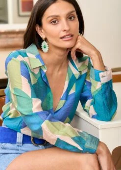 Boucles D'oreilles Maria -Élégance Soldes Motus Boutique Bijoux Boucles Oreilles Maria Vert 4