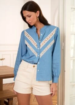 Blouse Assia -Élégance Soldes Motus Boutique Blouse Assia Denim 3