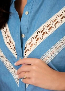 Blouse Assia -Élégance Soldes Motus Boutique Blouse Assia Denim 5