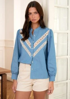 Blouse Assia -Élégance Soldes Motus Boutique Blouse Assia Denim 6