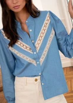 Blouse Assia -Élégance Soldes Motus Boutique Blouse Assia Denim 7