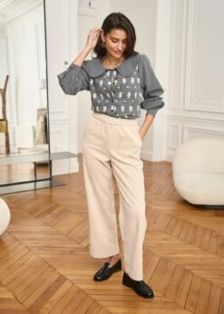 Blouse Belinda -Élégance Soldes Motus Boutique Blouse Belinda Imprime Fond Noir 3