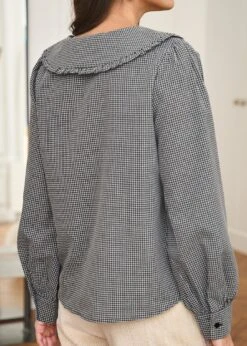 Blouse Belinda -Élégance Soldes Motus Boutique Blouse Belinda Imprime Fond Noir 6