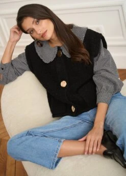 Blouse Belinda -Élégance Soldes Motus Boutique Blouse Belinda Imprime Fond Noir 9