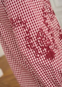 Blouse Ysaline -Élégance Soldes Motus Boutique Blouse Isaline Vichy Bordeaux 6