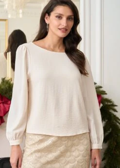 Blouse Olga -Élégance Soldes Motus Boutique Blouse Olga Ivoire 3