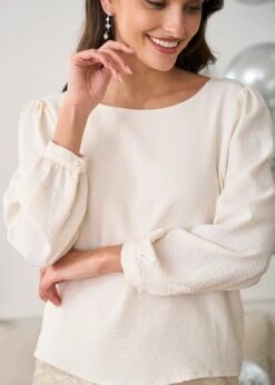 Blouse Olga -Élégance Soldes Motus Boutique Blouse Olga Ivoire 4