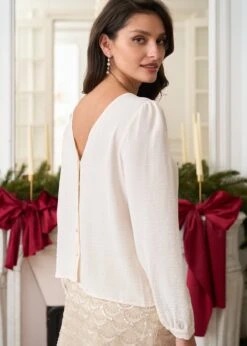 Blouse Olga -Élégance Soldes Motus Boutique Blouse Olga Ivoire 5