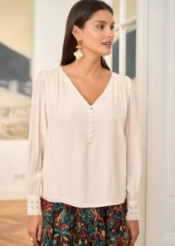 Blouse Olivia -Élégance Soldes Motus Boutique Blouse Olivia Ivoire 1