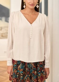 Blouse Olivia -Élégance Soldes Motus Boutique Blouse Olivia Ivoire 2