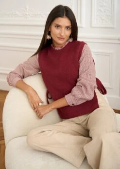 Blouse Tina -Élégance Soldes Motus Boutique Blouse Tina Vichy Bordeaux 5