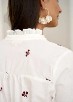 Blouse Violaine -Élégance Soldes Motus Boutique Blouse Violance Blanc Bordeaux 8