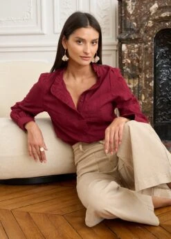 Chemise Noa -Élégance Soldes Motus Boutique Chemise Noa Bordeaux 5