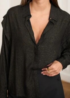 Chemise Ophélia -Élégance Soldes Motus Boutique Chemise Ophelia Noir Or 4