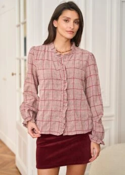 Chemise Perla -Élégance Soldes Motus Boutique Chemise Perla Bordeaux 7