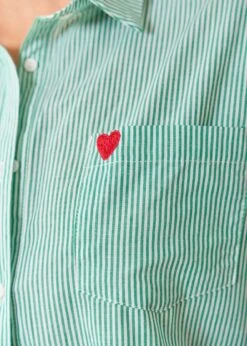 Chemise Sybile -Élégance Soldes Motus Boutique Chemise Sybile Vert Blanc 4