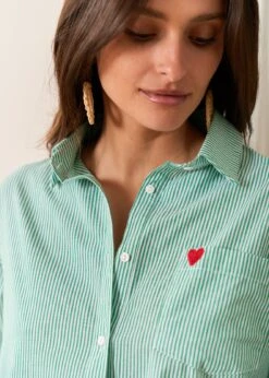 Chemise Sybile -Élégance Soldes Motus Boutique Chemise Sybile Vert Blanc 6