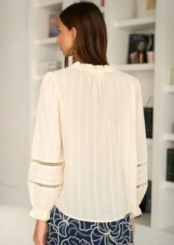 Blouse Axelle -Élégance Soldes Motus Boutique Days Of Autumn Blouse Axelle Ivoire 7