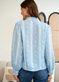 Blouse Baya -Élégance Soldes Motus Boutique Days Of Autumn Blouse Baya Bleu 6