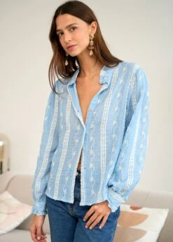 Blouse Baya -Élégance Soldes Motus Boutique Days Of Autumn Blouse Baya Bleu 9