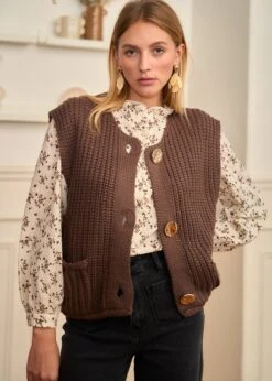 Gilet Ambre -Élégance Soldes Motus Boutique Days Of Autumn Gilet Ambre Marron 6 8c576be2 1ae8 494e a314 0e132166eb61