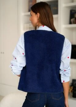 Veste Ayla -Élégance Soldes Motus Boutique Days Of Autumn Gilet Ayla Marine 6