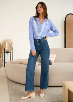 Pull Liora -Élégance Soldes Motus Boutique Days Of Autumn Pull Liora Bleu 3