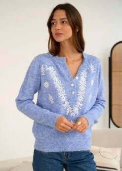 Pull Liora -Élégance Soldes Motus Boutique Days Of Autumn Pull Liora Bleu 4
