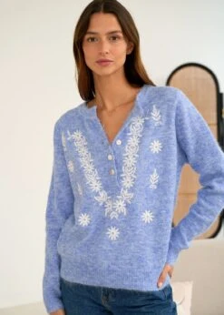 Pull Liora -Élégance Soldes Motus Boutique Days Of Autumn Pull Liora Bleu 8