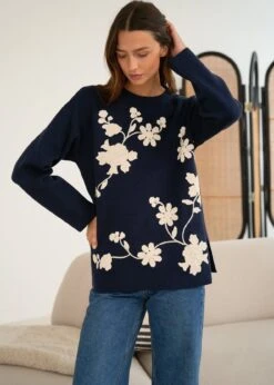 Pull Rosalie -Élégance Soldes Motus Boutique Days Of Autumn Pull Rosalie Marine 3
