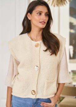 Gilet Artus -Élégance Soldes Motus Boutique Gilet Artus Beige 9