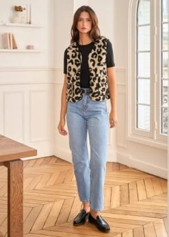 Veste Harris -Élégance Soldes Motus Boutique Gilet Harris Leopard Noir Beige 5