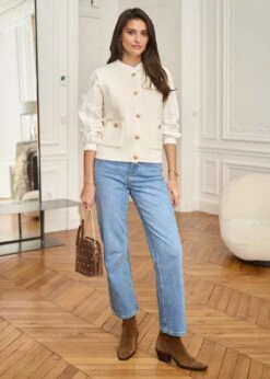 Gilet Léon -Élégance Soldes Motus Boutique Gilet Leon Ecru 3