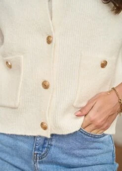 Gilet Léon -Élégance Soldes Motus Boutique Gilet Leon Ecru 4