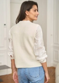 Gilet Léon -Élégance Soldes Motus Boutique Gilet Leon Ecru 6