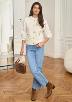 Gilet Léon -Élégance Soldes Motus Boutique Gilet Leon Ecru 7