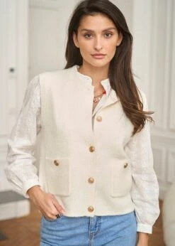 Gilet Léon -Élégance Soldes Motus Boutique Gilet Leon Ecru 8