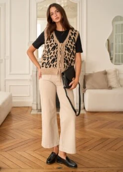 Gilet Loan -Élégance Soldes Motus Boutique Gilet Loan Imprime Leopard 3