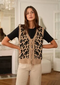 Gilet Loan -Élégance Soldes Motus Boutique Gilet Loan Imprime Leopard 4