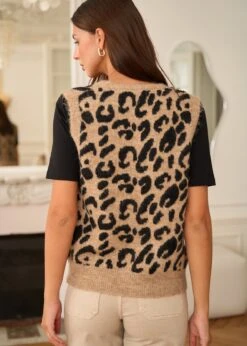Gilet Loan -Élégance Soldes Motus Boutique Gilet Loan Imprime Leopard 5