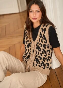 Gilet Loan -Élégance Soldes Motus Boutique Gilet Loan Imprime Leopard 7