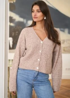 Gilet Myrielle -Élégance Soldes Motus Boutique Gilet Myrielle Taupe 1