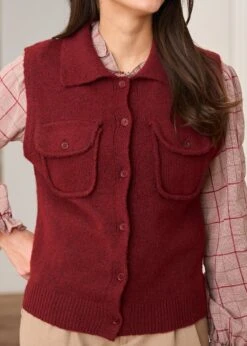 Élégance Soldes -Élégance Soldes Motus Boutique Gilet Olga Bordeaux 1