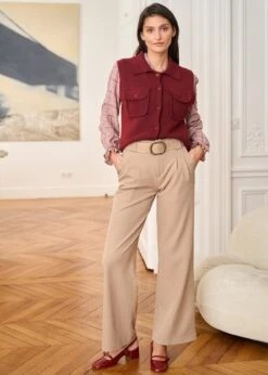 Gilet Olga -Élégance Soldes Motus Boutique Gilet Olga Bordeaux 3