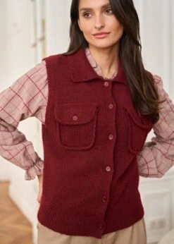 Gilet Olga -Élégance Soldes Motus Boutique Gilet Olga Bordeaux 4