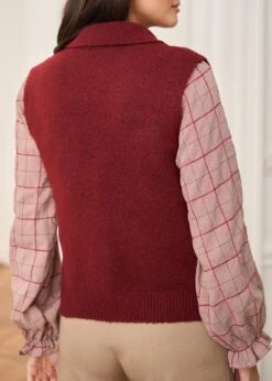 Gilet Olga -Élégance Soldes Motus Boutique Gilet Olga Bordeaux 6