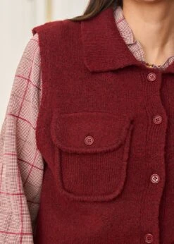 Gilet Olga -Élégance Soldes Motus Boutique Gilet Olga Bordeaux 8