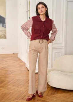 Gilet Olga -Élégance Soldes Motus Boutique Gilet Olga Bordeaux 9