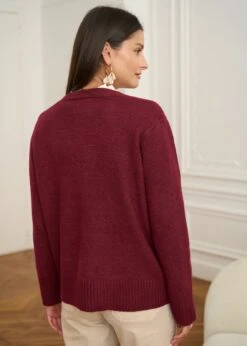 Gilet Vera -Élégance Soldes Motus Boutique Gilet Vera Bordeaux 6